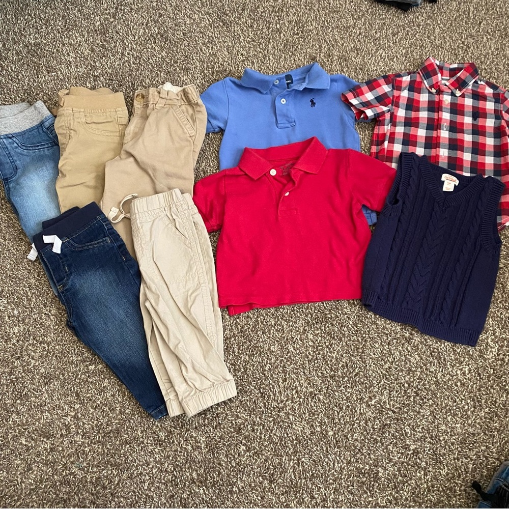 baby boy dress clothes bundle size 12M (9 pieces)